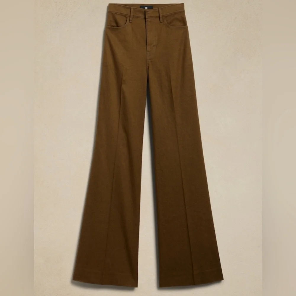 BANANA REPUBLIC ITALIAN LINEN-COTTON WIDE LEG JEAN - Picture 3 of 8